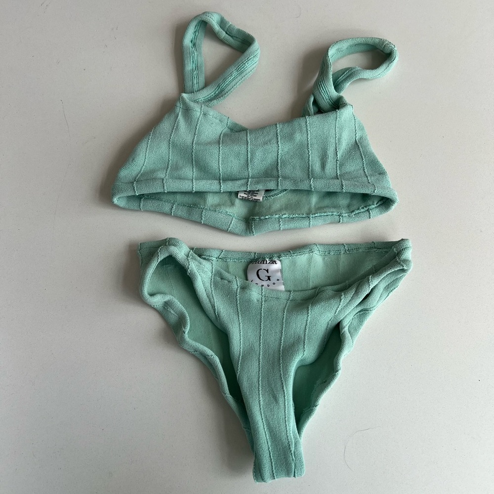 Hunza G London Helena Nile 2 Piece Set Bikini Swimsuit O/S
